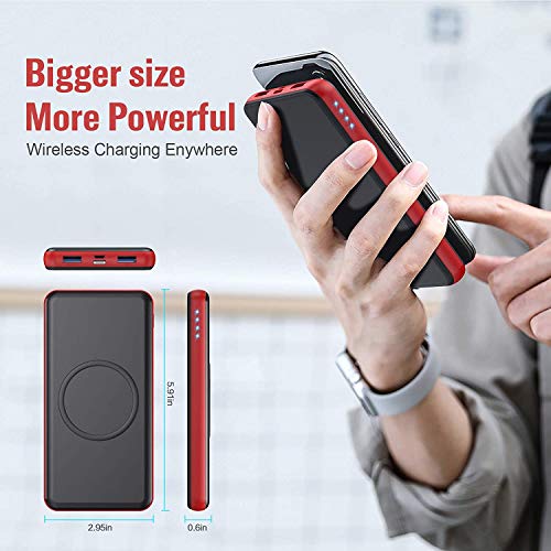 Wireless Power Bank 26800mAh - 10W Wireless Charging+18W PD Fast Charging Feob Portable Charger【2 Fast Charging Port + Simultaneous Charging 4 Devices】External Battery for iPhone Samsung and More