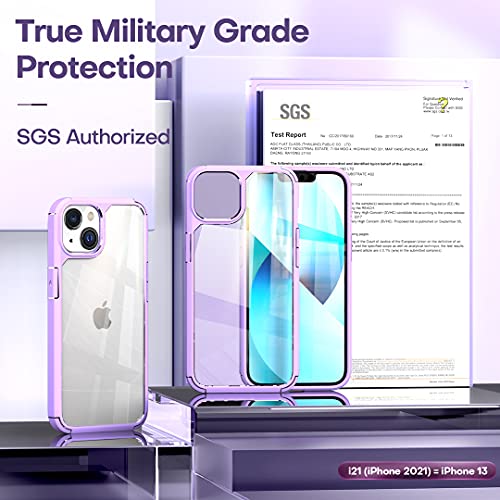 3 in 1 Defender Designed for iPhone 13 Case 6.1 Inch, with 2 Pack Tempered Glass Screen Protector + 2 Pack Camera Lens Protector