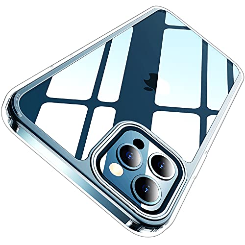 Temdan Clear Case Compatible with iPhone 12 Case/iPhone 12 Pro Case, Non-Yellowing Shockproof Protective Phone Case- Slim Thin