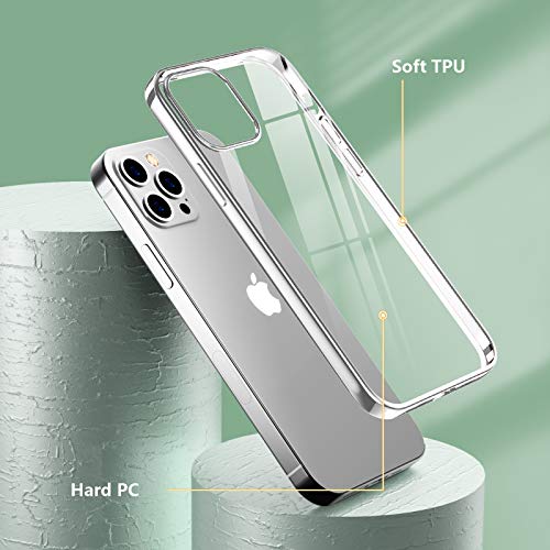 Temdan Clear Case Compatible with iPhone 12 Case/iPhone 12 Pro Case, Non-Yellowing Shockproof Protective Phone Case- Slim Thin