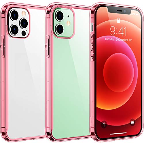 Temdan Clear Case Compatible with iPhone 12 Case/iPhone 12 Pro Case, Non-Yellowing Shockproof Protective Phone Case- Slim Thin