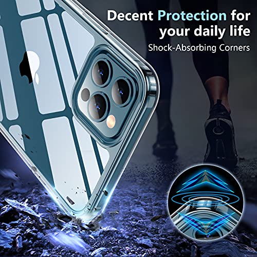 Temdan Clear Case Compatible with iPhone 12 Case/iPhone 12 Pro Case, Non-Yellowing Shockproof Protective Phone Case- Slim Thin