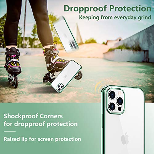 Temdan Clear Case Compatible with iPhone 12 Case/iPhone 12 Pro Case, Non-Yellowing Shockproof Protective Phone Case- Slim Thin