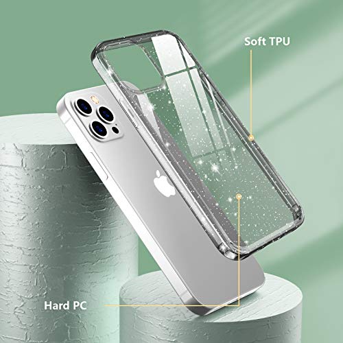 Temdan Clear Case Compatible with iPhone 12 Case/iPhone 12 Pro Case, Non-Yellowing Shockproof Protective Phone Case- Slim Thin