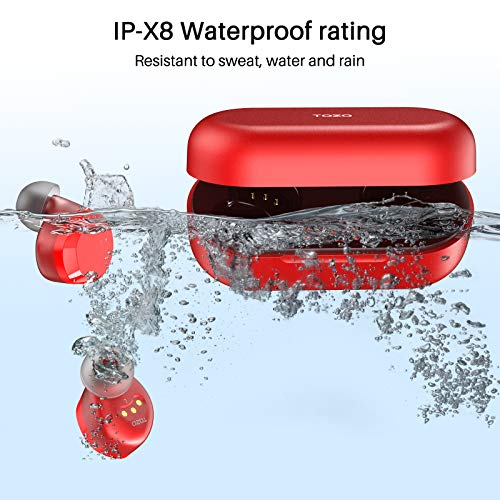 Wireless Earbuds Bluetooth Headphones Premium Fidelity Sound Quality Wireless Charging Case Digital LED Intelligence Display IPX8 Waterproof Earphones Built-in Mic Headset for Sport Black
