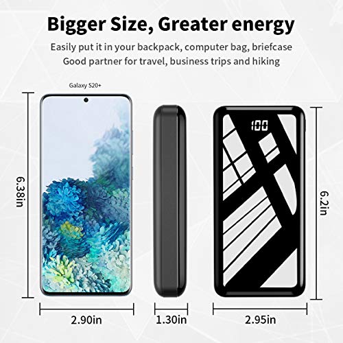 Power Bank 30000mAh Huge Capacity Portable Charger, External Battery with 2 USB Output & Input Ports USB-C Fast Charging Battery Pack for Smartphone Samsung Huawei and More