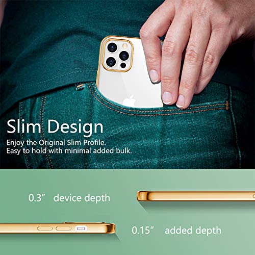 Temdan Clear Case Compatible with iPhone 12 Case/iPhone 12 Pro Case, Non-Yellowing Shockproof Protective Phone Case- Slim Thin