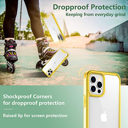 Temdan Clear Case Compatible with iPhone 12 Case/iPhone 12 Pro Case, Non-Yellowing Shockproof Protective Phone Case- Slim Thin