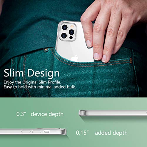 Temdan Clear Case Compatible with iPhone 12 Case/iPhone 12 Pro Case, Non-Yellowing Shockproof Protective Phone Case- Slim Thin