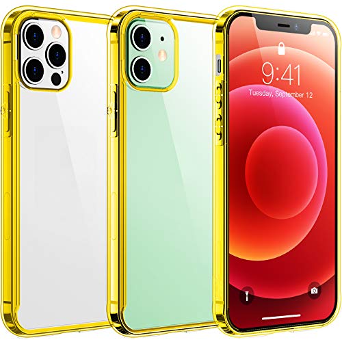 Temdan Clear Case Compatible with iPhone 12 Case/iPhone 12 Pro Case, Non-Yellowing Shockproof Protective Phone Case- Slim Thin