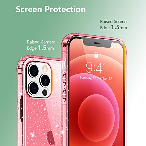 Temdan Clear Case Compatible with iPhone 12 Case/iPhone 12 Pro Case, Non-Yellowing Shockproof Protective Phone Case- Slim Thin