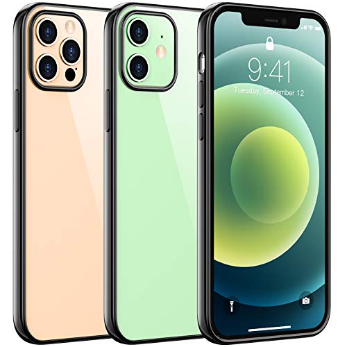 Temdan Clear Case Compatible with iPhone 12 Case/iPhone 12 Pro Case, Non-Yellowing Shockproof Protective Phone Case- Slim Thin