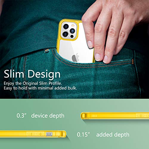 Temdan Clear Case Compatible with iPhone 12 Case/iPhone 12 Pro Case, Non-Yellowing Shockproof Protective Phone Case- Slim Thin