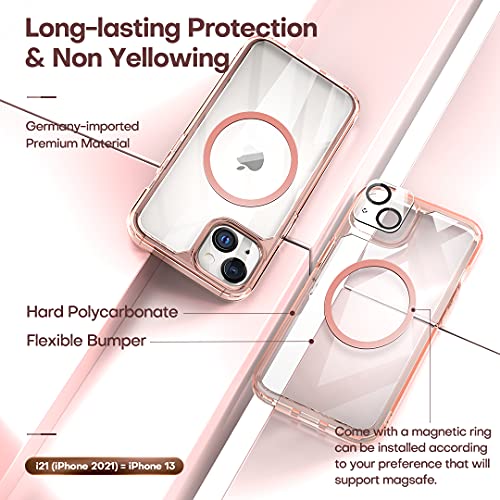 3 in 1 Defender Designed for iPhone 13 Case 6.1 Inch, with 2 Pack Tempered Glass Screen Protector + 2 Pack Camera Lens Protector