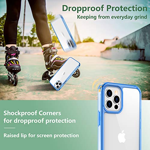 Temdan Clear Case Compatible with iPhone 12 Case/iPhone 12 Pro Case, Non-Yellowing Shockproof Protective Phone Case- Slim Thin