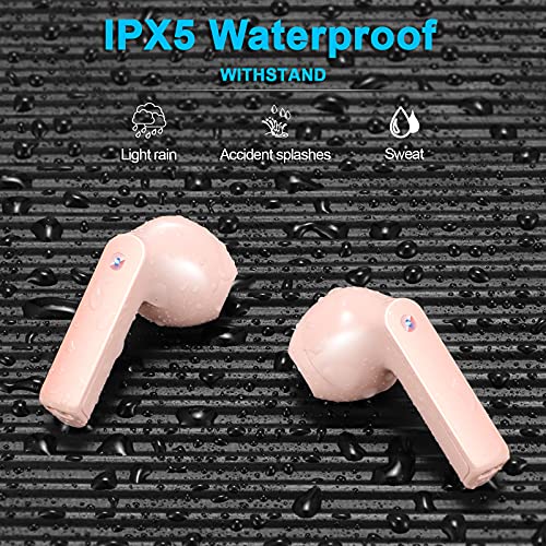 Wireless Earbuds, yobola Wireless Headphones, IPX5 Waterproof Wireless Earphones Touch Control, Bluetooth 5.1 Earbuds, 25 Hrs with USB-C Charging with Running