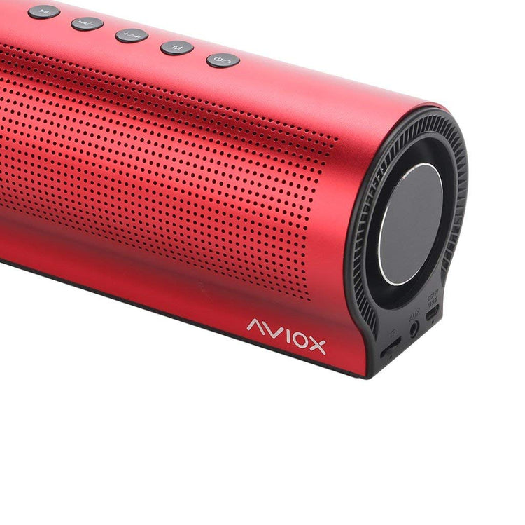RED WIRELESS BLUETOOTH SPEAKER WITH FM RADIO TUBE SHAPED