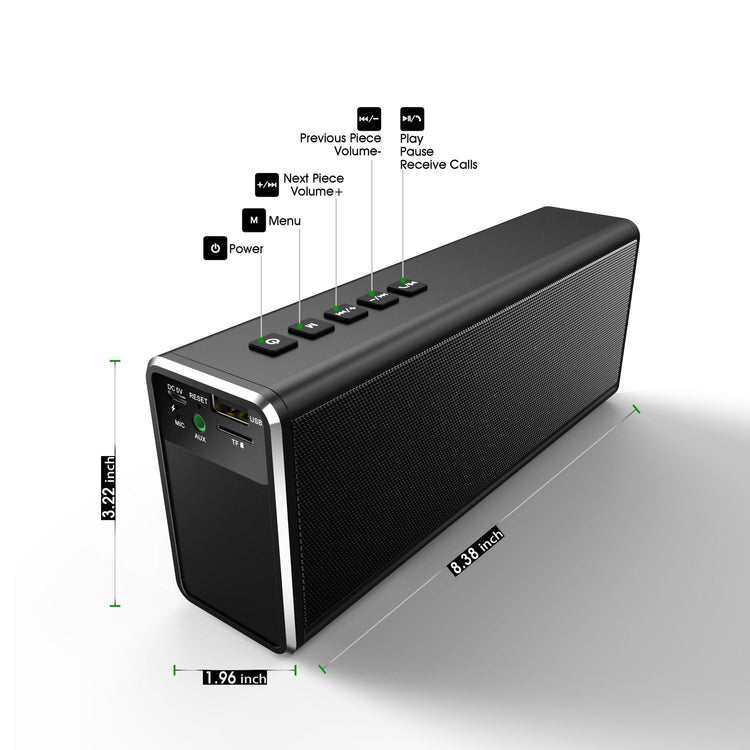 Portable Bluetooth Speaker with Dual Pairing