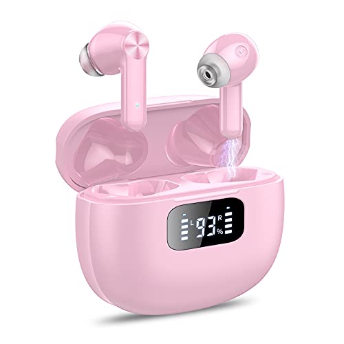 Bluetooth Headphones, Wireless Earbuds Bluetooth 5.1, Powerful Bass, 40 Hours Playtime with Charging Case, IPX7 Waterproof, Earphones Suitable for Work, Games and Sports (Black)