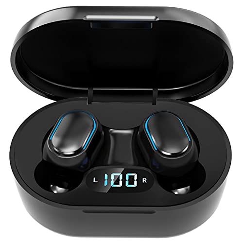 Wireless Headphones, True Wireless Earbuds with Led Display Charging Case, HD HiFi Stereo, One-click Smart Control, Built-in Mic, IP7 Waterproof Wireless Bluetooth Earphones for Android