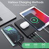 Wireless Power Bank 33800mAh, 5 Outputs 【PD 25W QC 4.0 Fast Charging + 15W Wireless Charging】 Portable Charger, Pxwaxpy External Battery Pack with 2 Inputs Compatible with iPhone, Samsung, Android etc