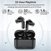 Hybrid Active Noise Cancelling Wireless Earbuds, ANC in-Ear Detection Headphones, IPX6 Waterproof Bluetooth 5.2 Stereo Earphones, Immersive Sound Premium Deep Bass Headset Black