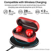 Wireless Earbuds Bluetooth Headphones Premium Fidelity Sound Quality Wireless Charging Case Digital LED Intelligence Display IPX8 Waterproof Earphones Built-in Mic Headset for Sport Black