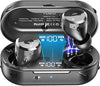 Wireless Earbuds Bluetooth Headphones Premium Fidelity Sound Quality Wireless Charging Case Digital LED Intelligence Display IPX8 Waterproof Earphones Built-in Mic Headset for Sport Black