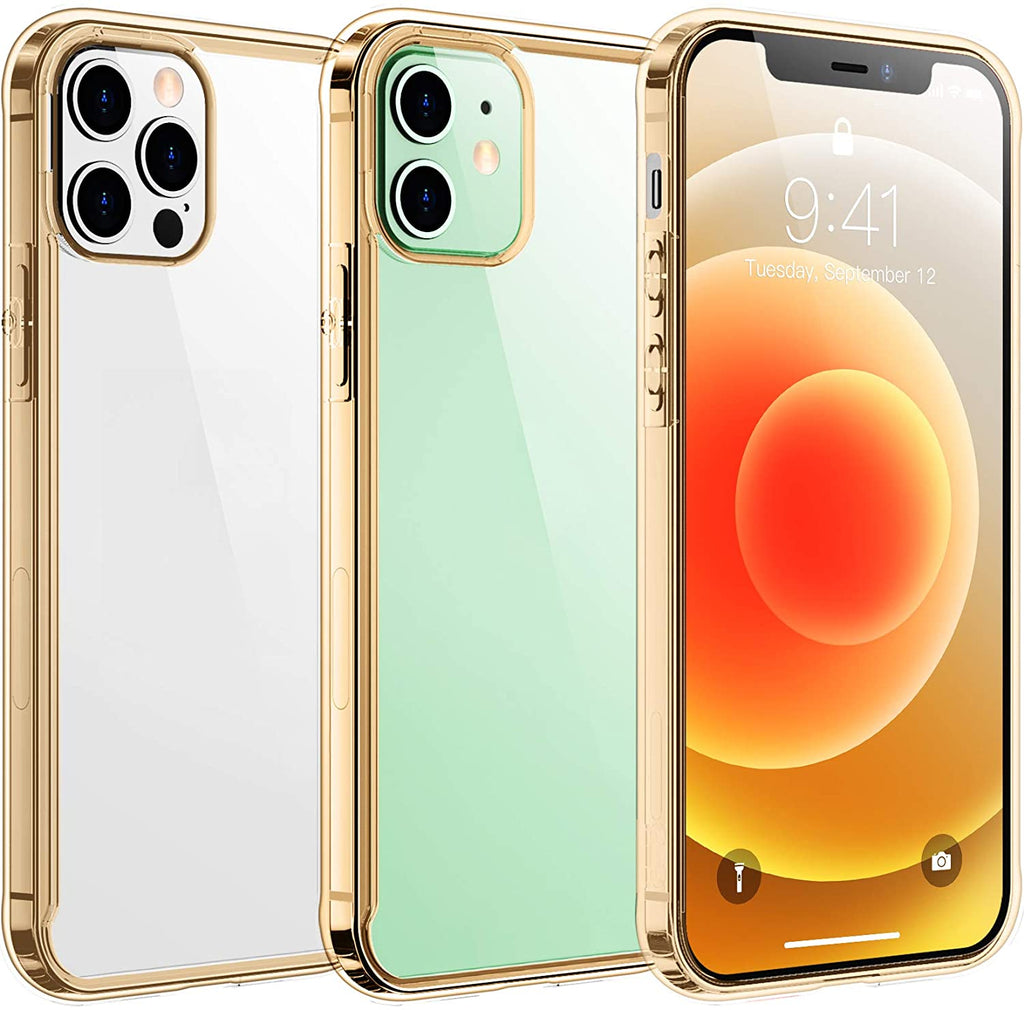 Temdan Clear Case Compatible with iPhone 12 Case/iPhone 12 Pro Case, Non-Yellowing Shockproof Protective Phone Case- Slim Thin